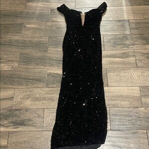 PromGirl Black Sequin Backless Cocktail Dress